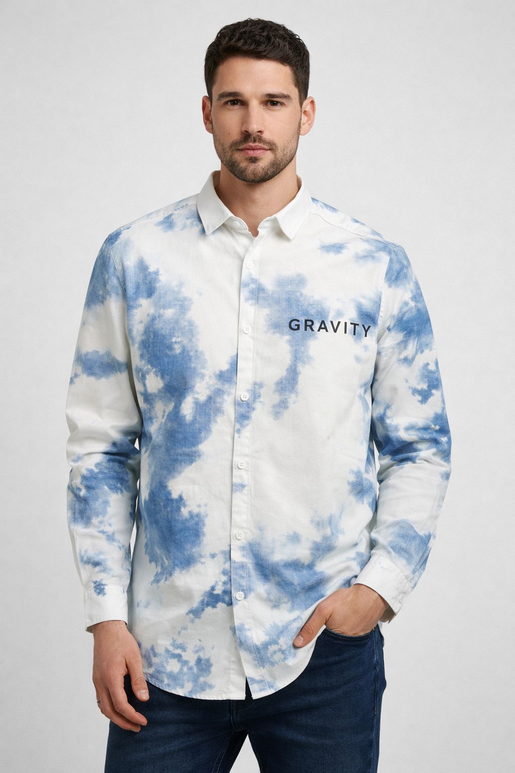 Premium White & Light blue shirt