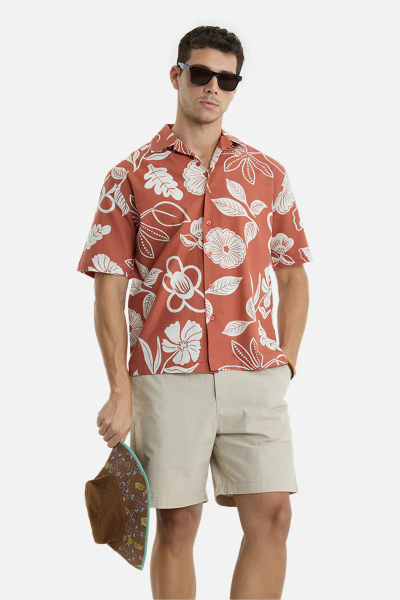 100% Cotton Floral Box Fit Shirt