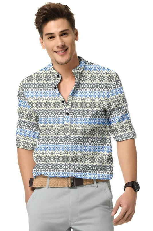 Men's Printed Spread Collar Casual Shirt Multicolor