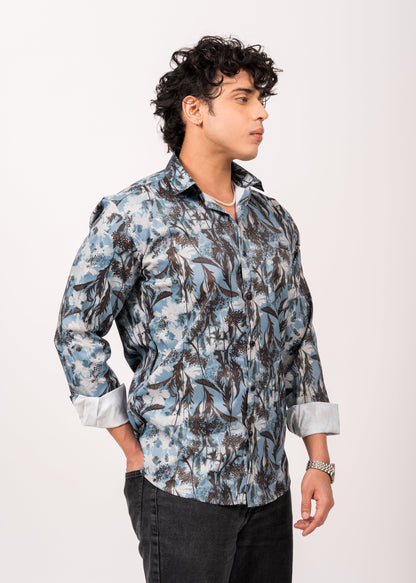Men’s Midnight Fern Blue Printed Shirt