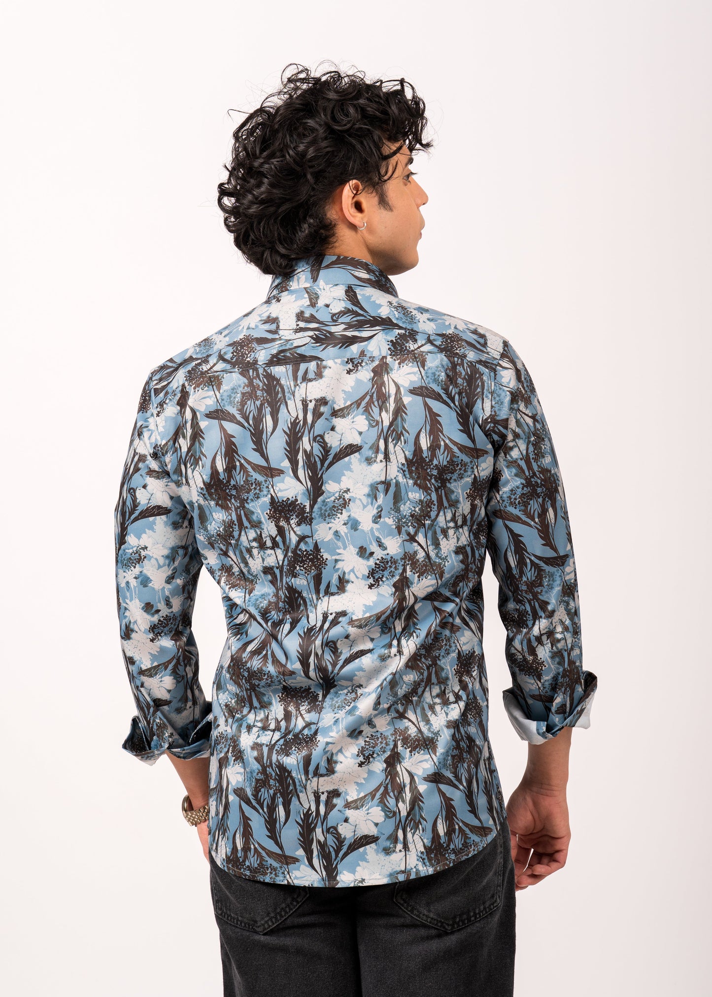 Men’s Midnight Fern Blue Printed Shirt