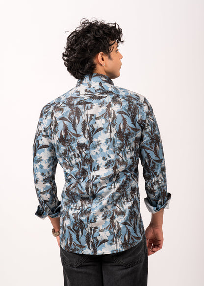 Men’s Midnight Fern Blue Printed Shirt