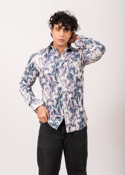 Men’s Ivory Garden Printed Shirt