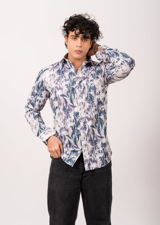 Men’s Ivory Garden Printed Shirt