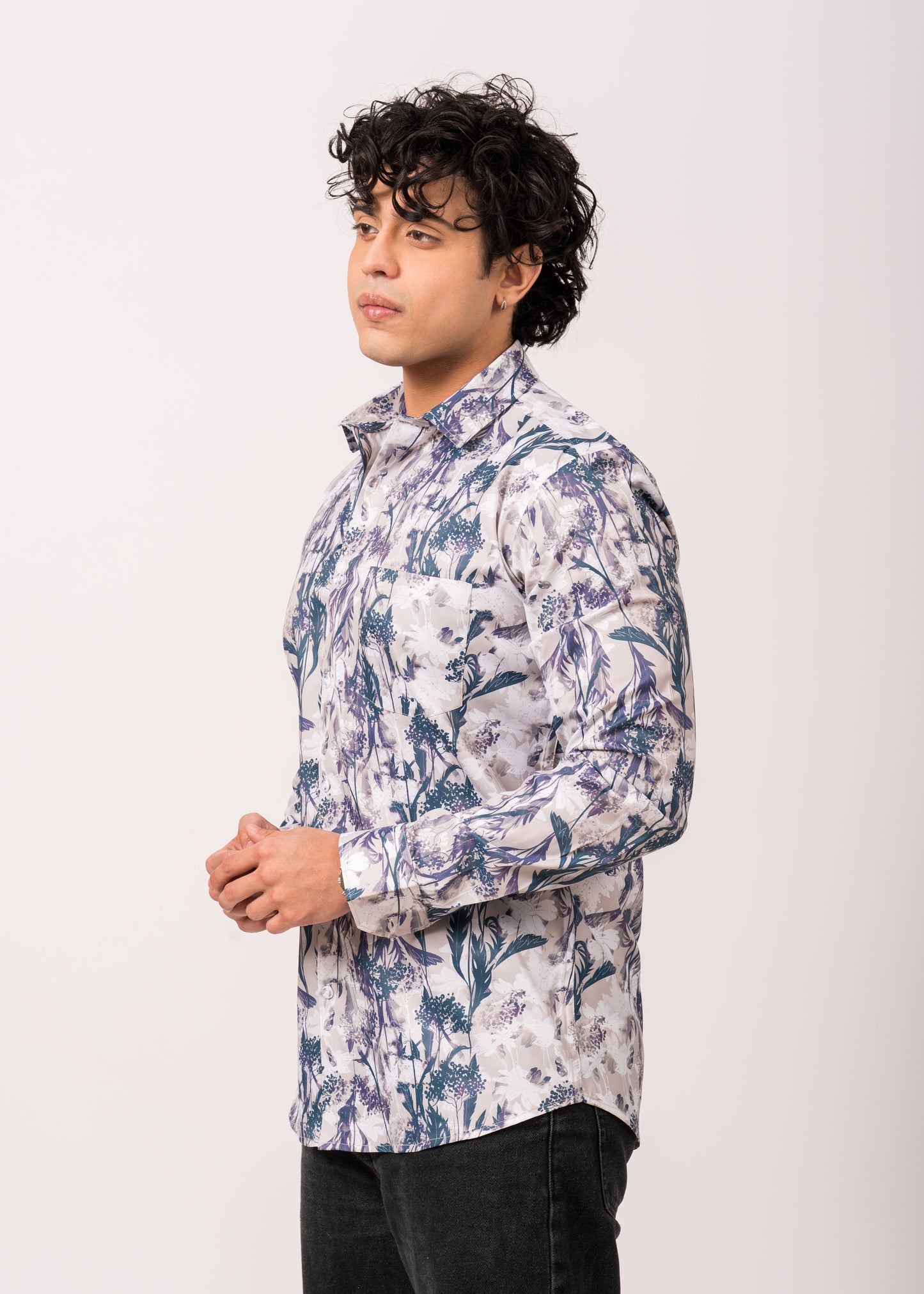 Men’s Ivory Garden Printed Shirt