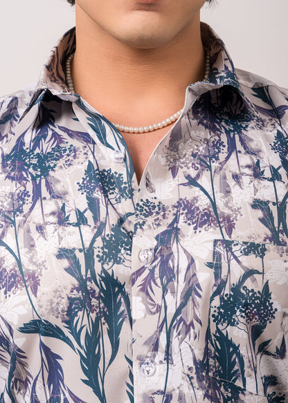 Men’s Ivory Garden Printed Shirt