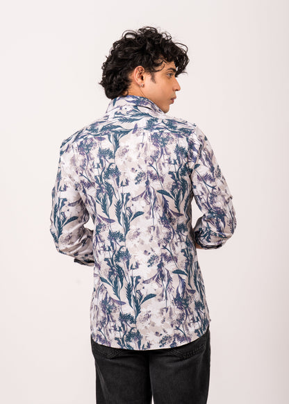 Men’s Ivory Garden Printed Shirt