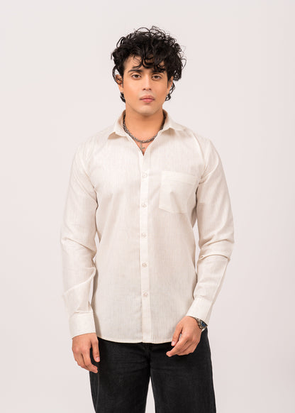 Minimal Ivory Casual Shirt