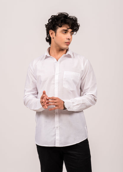 Silken White Casual Shirt