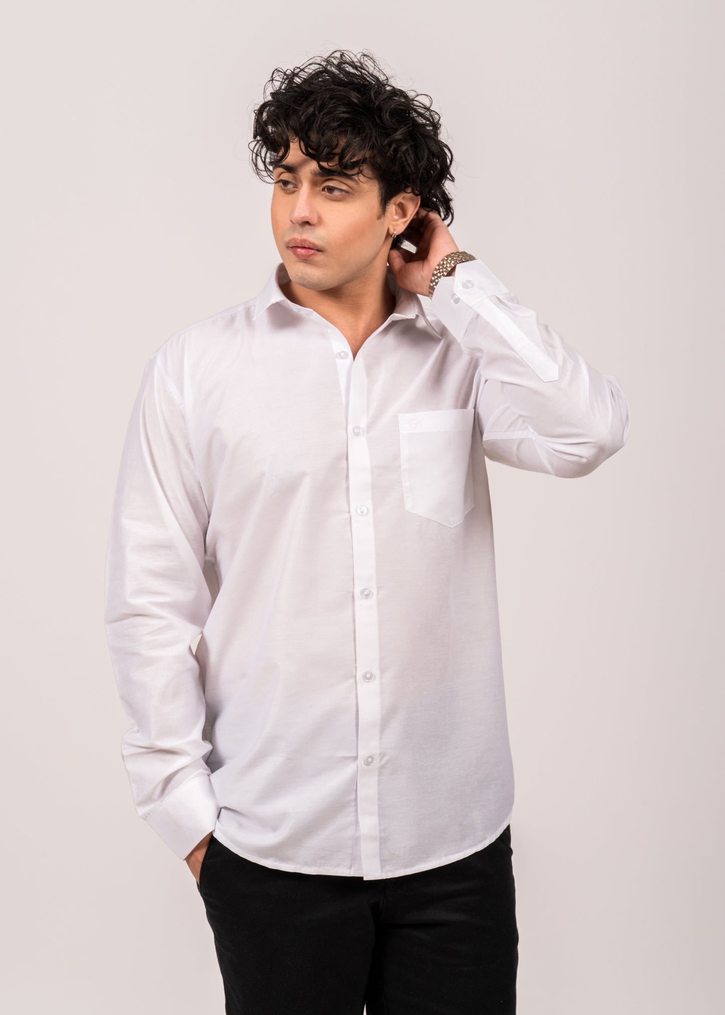 Silken White Casual Shirt