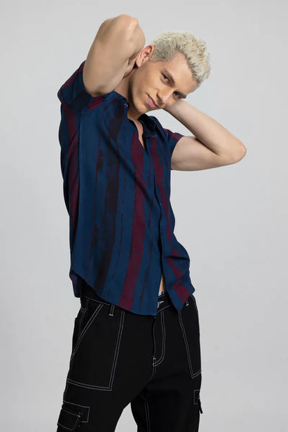 Brush Stroke Blue Shirt
