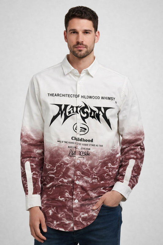 Premium Cream &amp; Maroon shirt