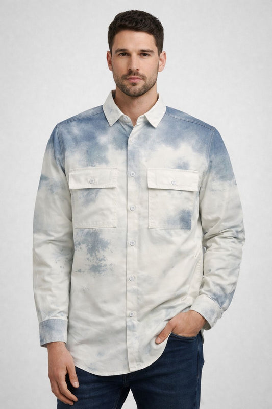 Premium White & Light blue shirt