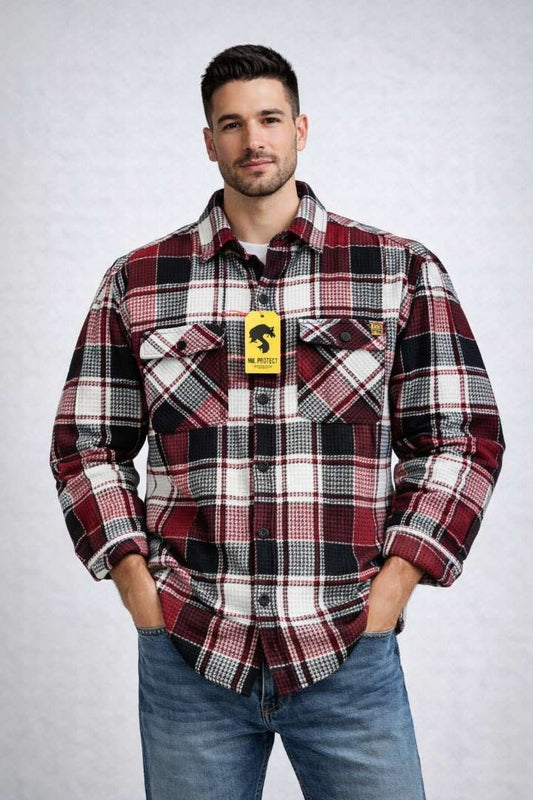 Premium  Maroon & Mustard Checks shirt