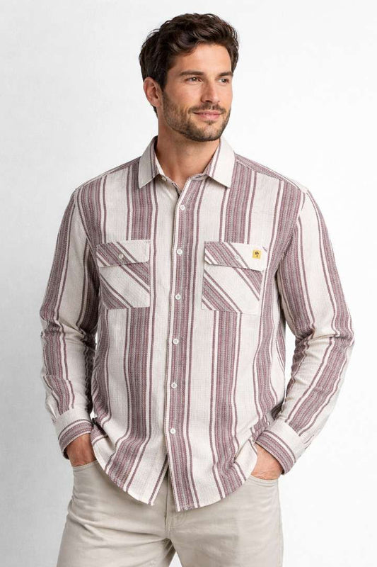 Premium Beige & Brown Stripes shirt